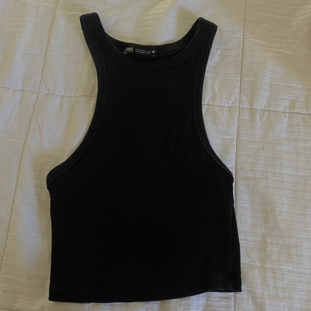 Black Zara crop top tank